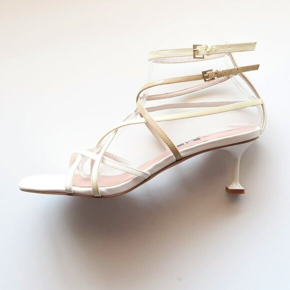 Zac Posen Angie White Patent Leather Strappy Square Toe Sandals Summer Shoes 8 - Picture 10 of 16
